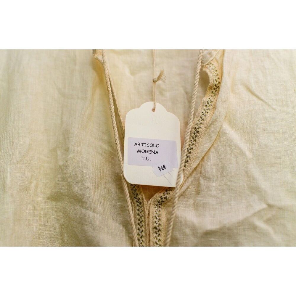 Banditas From Marseille womens ivory Long-Sleeve Blouse 100% Linen NEW XL - Picture 3 of 8